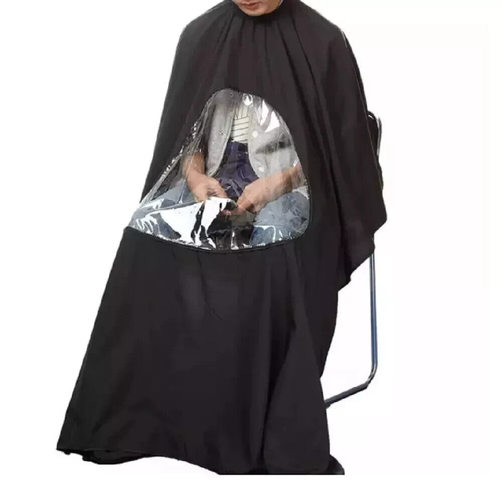 Hair Cutting Barber Cape with Viewing Window - Salon Cover & Hair Drape