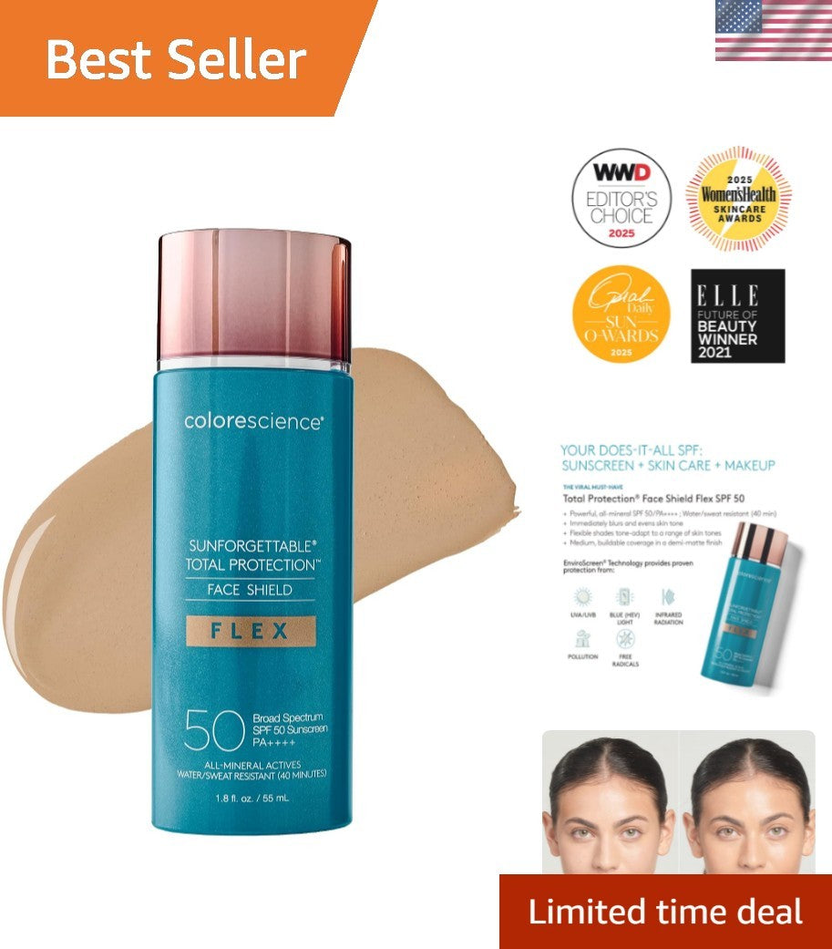 SPF 50 Face Shield with Tone-Adapting Color & Mineral Sunscreen