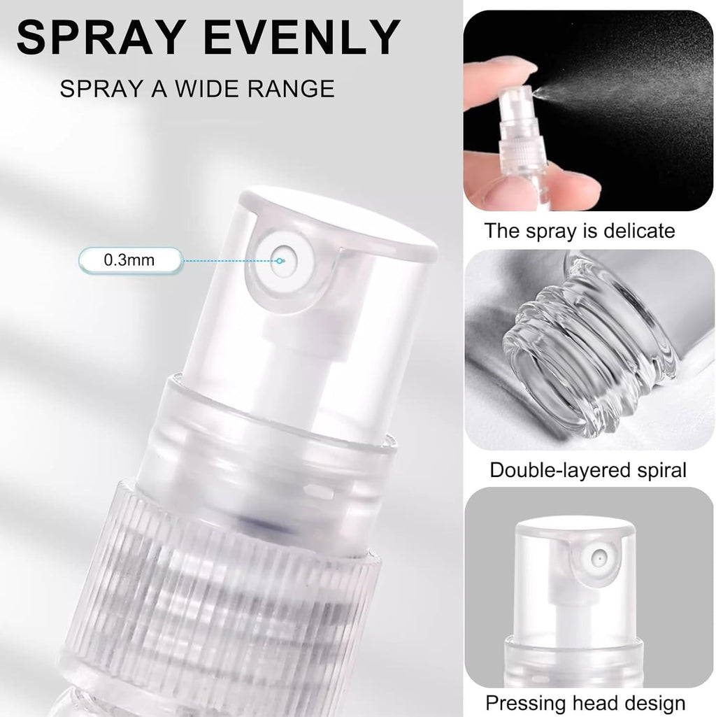 Mini Glass Spray Bottles Set - 5ml Travel Perfume Atomizers, Leak-Proof Refillable Containers
