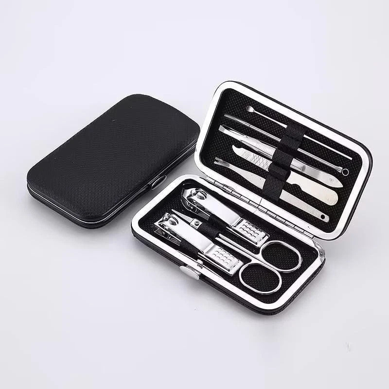 8-Piece Stainless Steel Manicure Set with Travel Case - Professional Nail Clipper Kit