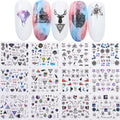 Nail Art Stickers Water Decals Evil Eye Triangles Bird Designs Set