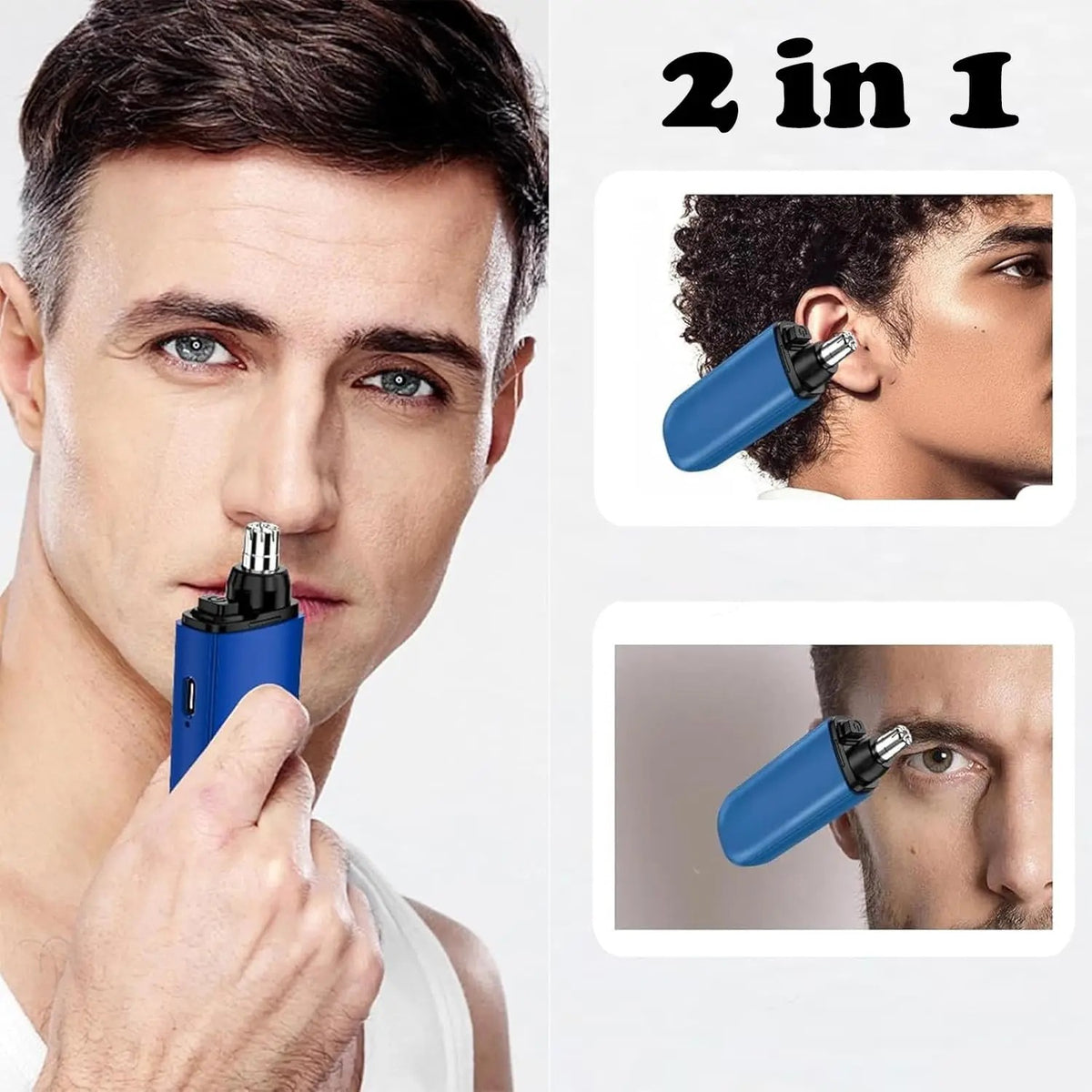 USB Rechargeable Nose & Ear Hair Trimmer for Men Portable Grooming Clipper