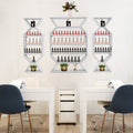 Wall Mount Nail Polish Display Rack Set 3 Pieces White Makeup Organizer Shelf