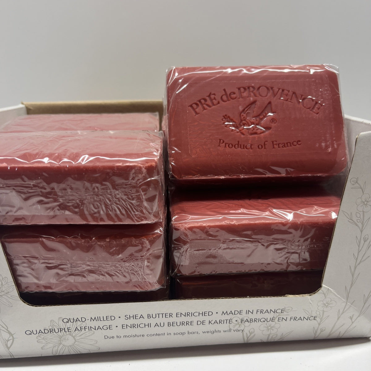 Pre de Provence Raspberry Shea Butter Enriched Soap - 12 Bars, 250g Each
