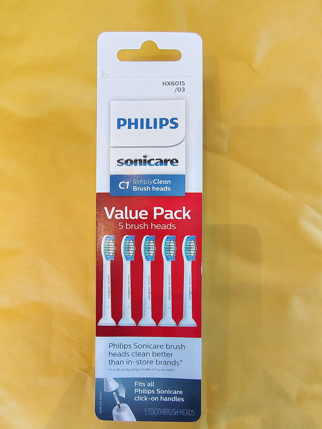 Philips Sonicare C1 SimplyClean Replacement Brush Heads 5-Pack - White