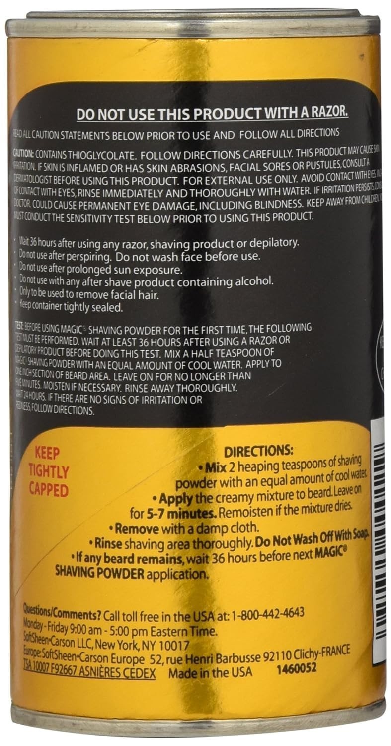 Men's Facial Hair Removal Powder - Razorless Shaving & Grooming, 4.5 oz