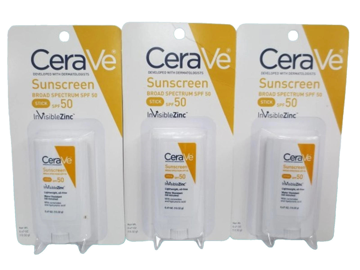 Sunscreen Stick SPF 50 Invisible Zinc SPF 50 - 3 Pack, Broad Spectrum Sun Protection