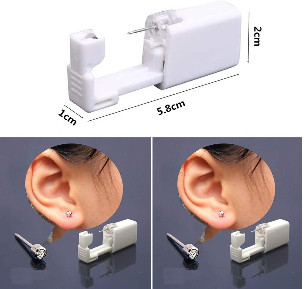Disposable Nose Piercing Kit with Silver Stud Earring Gun – One-Time Use