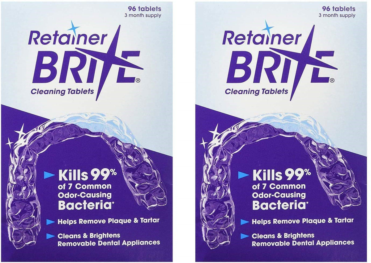 Retainer Brite 6-Month Supply Dental Retainer Cleaner - 2 Boxes, 192 Tablets