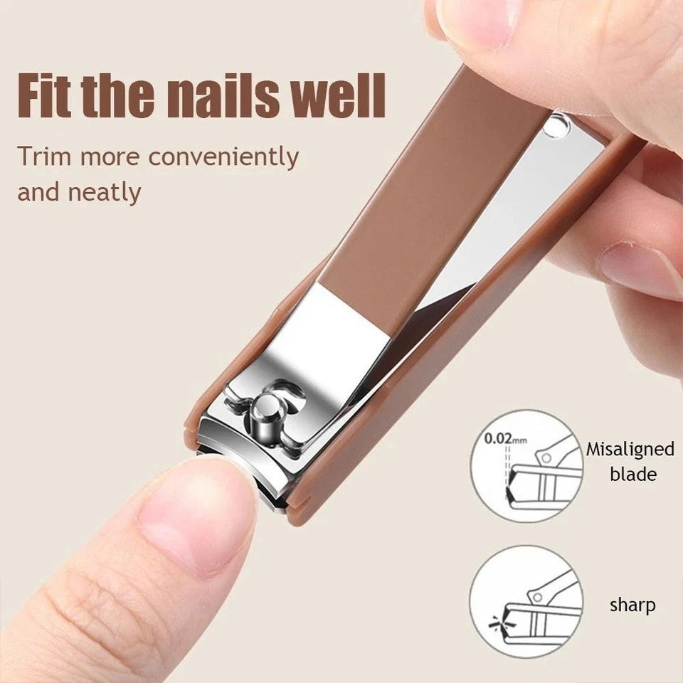 8-Piece Manicure Pedicure Nail Clipper Set with Ear Cleaner & Grooming Kit