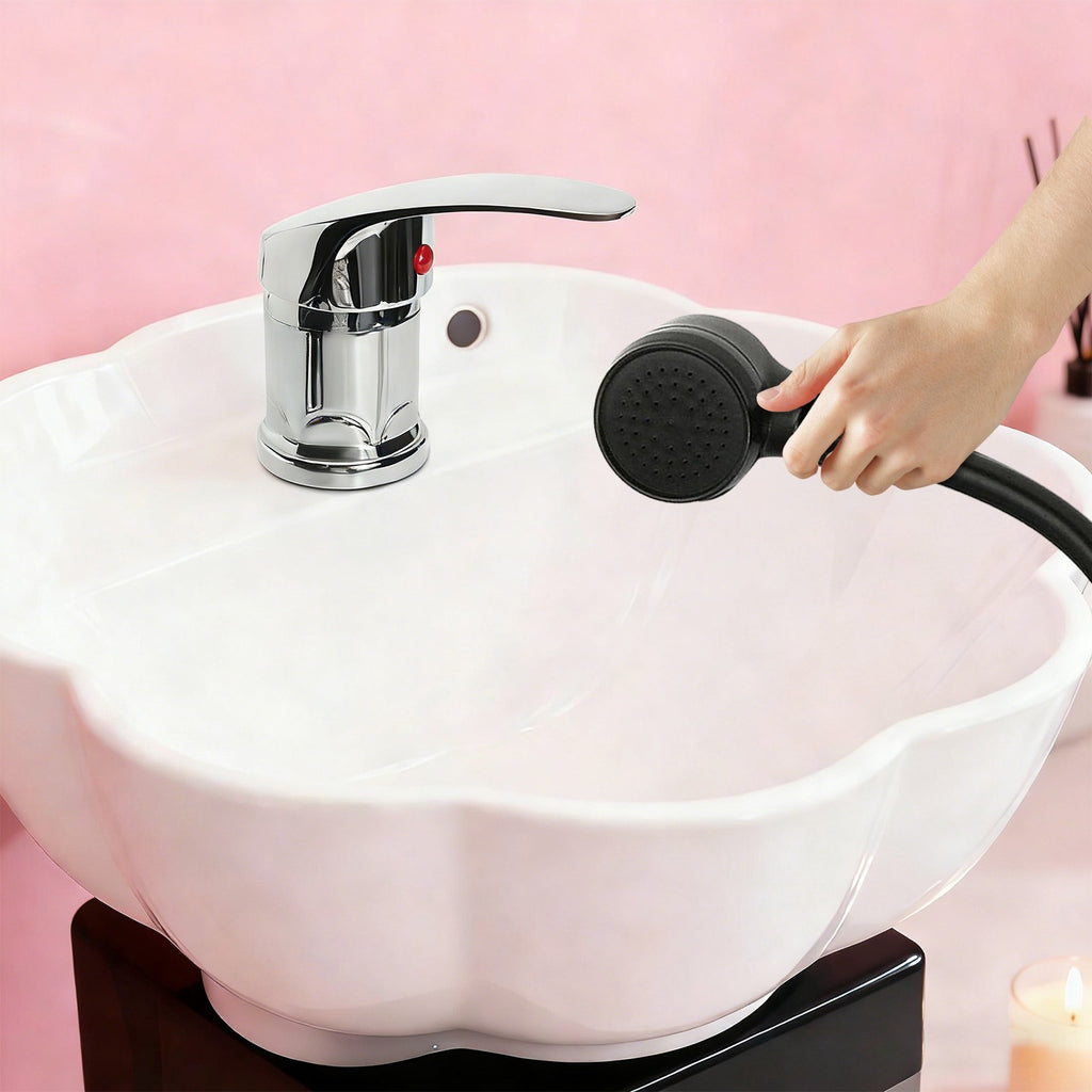 Salon Shampoo Bowl Faucet Set with Sprayer - Hair Wash Station Accessory