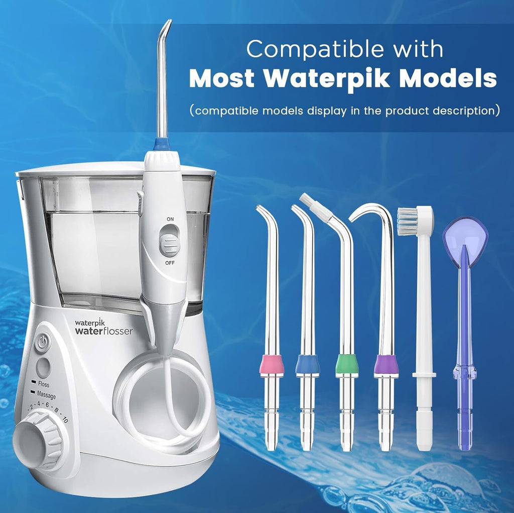 Water Flosser Replacement Tips Set with Storage Case - Compatible with Waterpik