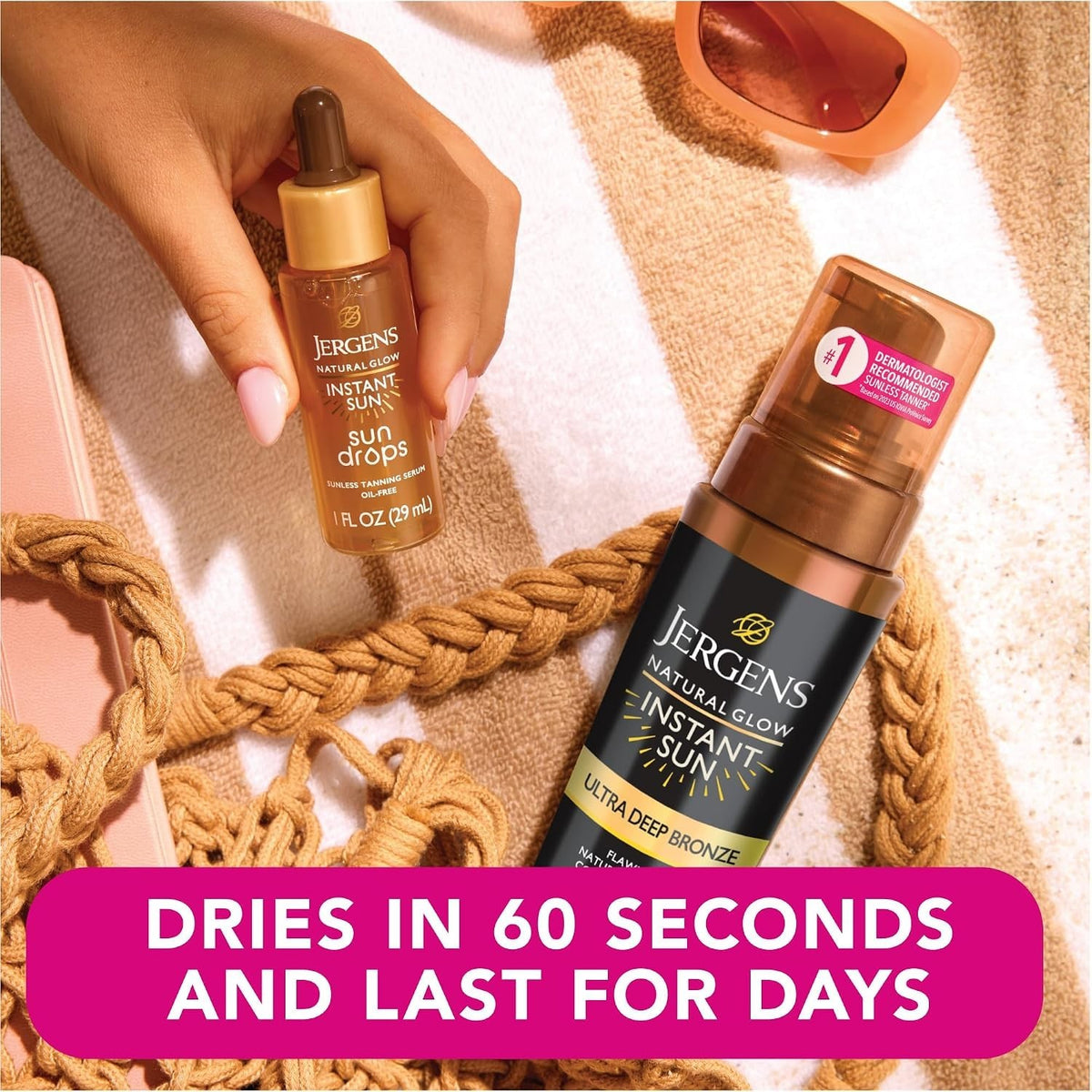 Fast Dry Sunless Tanning Mousse - 6 Oz Natural Bronze Glow, Tropical Scent