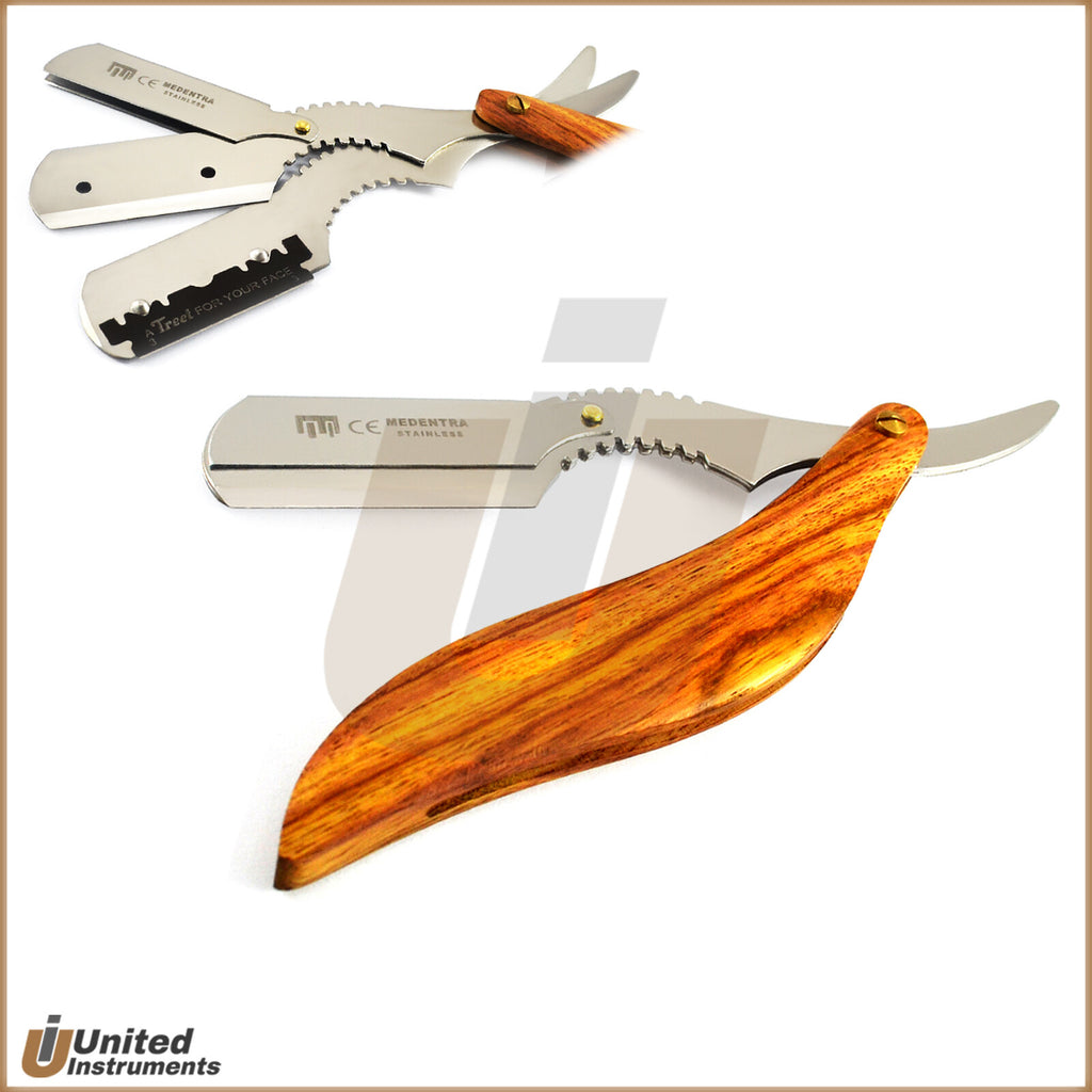 Professional Barber Hair Cutting Shears Razor & Comb Set - Gold & Black