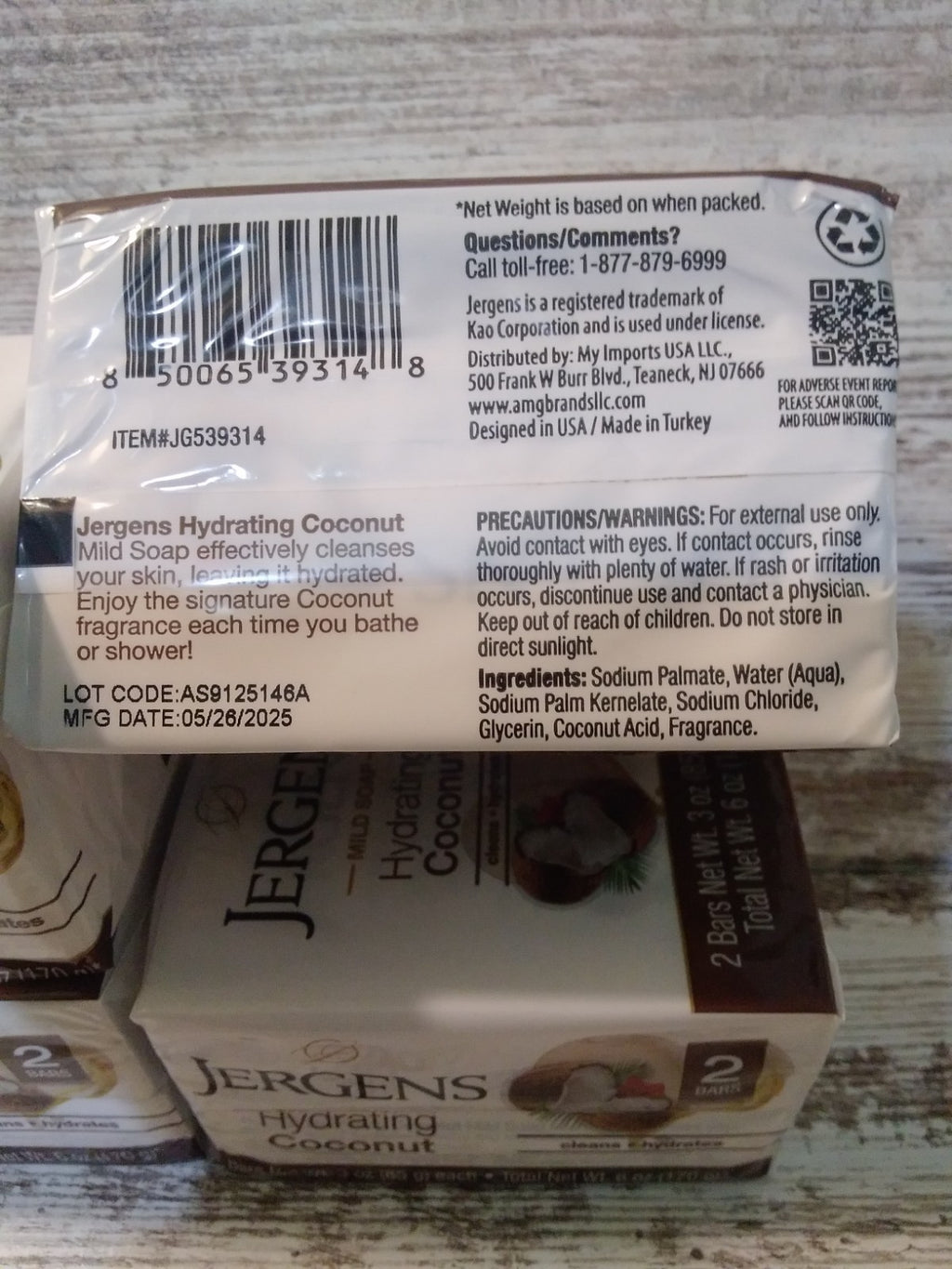 Hydrating Coconut Bar Soap - 3 Oz, Pack of 4, 8 Bars Total