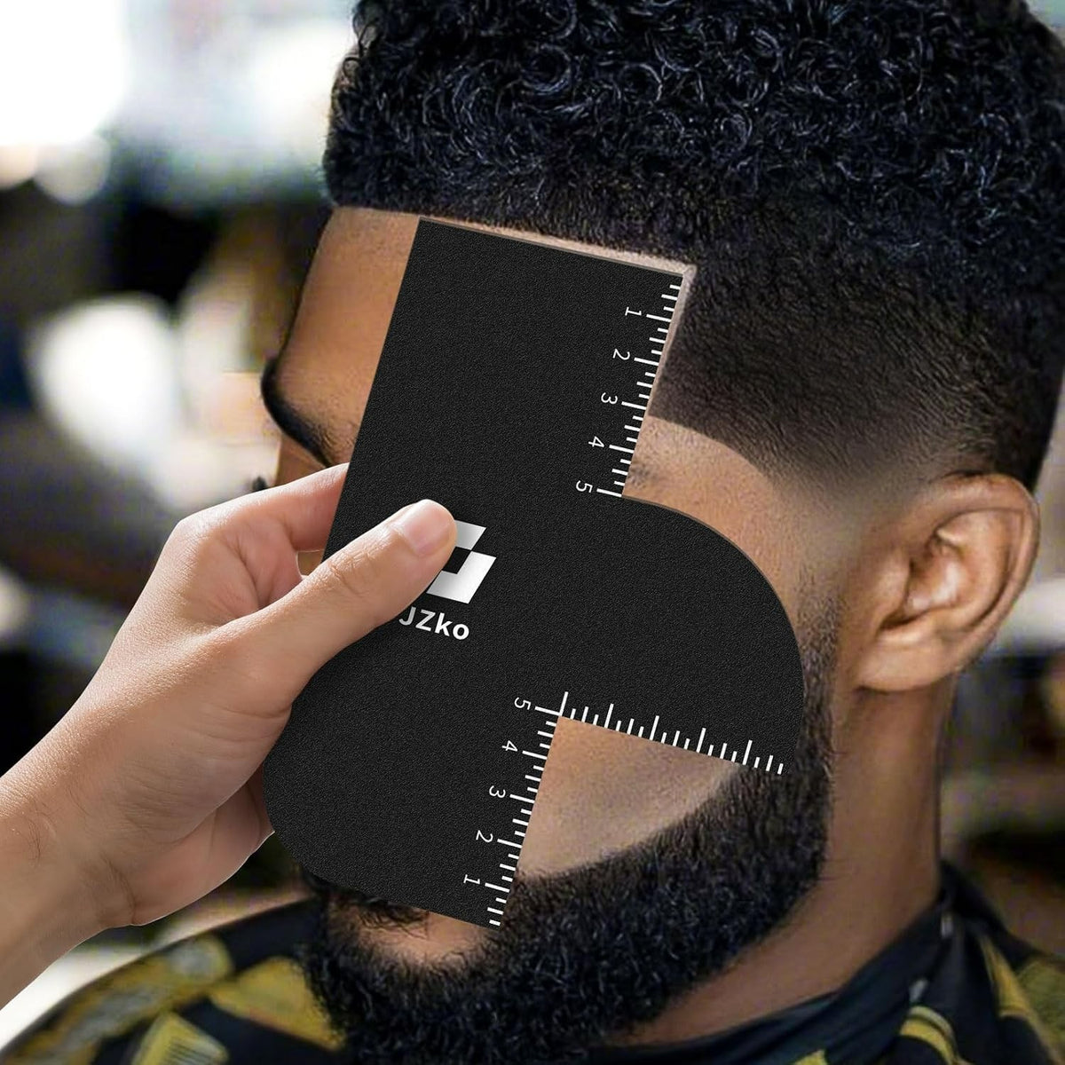 Laser-Etched Barber Enhancement Card & Comb for Precise Hairline Shaping