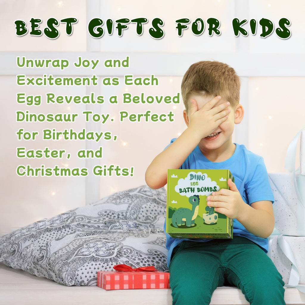 Dinosaur Egg Bath Bombs with Surprise Toys - 9-Pack Kids Bath Set