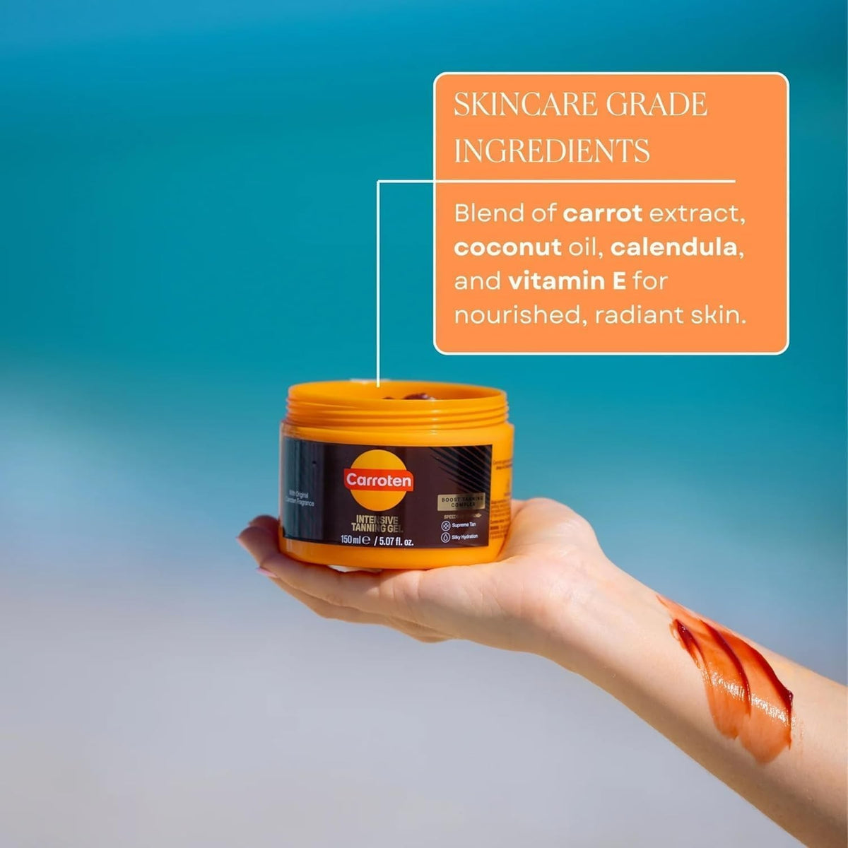 Carroten Intensive Tanning Gel 150ml Sun-Kissed Glow & Deep Tan with Carrot & Coconut Oil