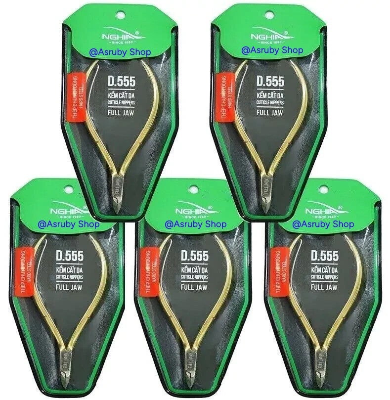 Hard Steel Cuticle Nipper D-555 Full Jaw Nail Care Tool Pack of 5
