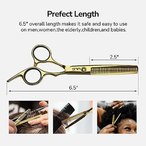 Professional Hair Cutting Scissors Thinning Shears Kit - 6.5 Inch Japanese Stainless Steel