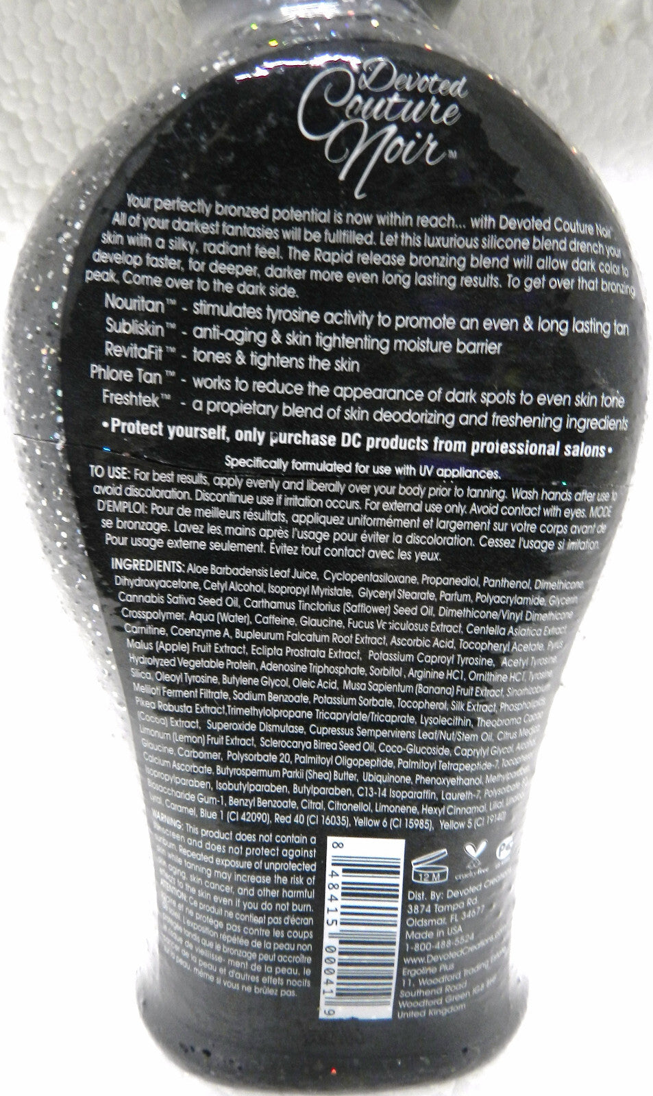 Decadent Black Tanning Bed Lotion - Rapid Release Bronzer 12.25 oz