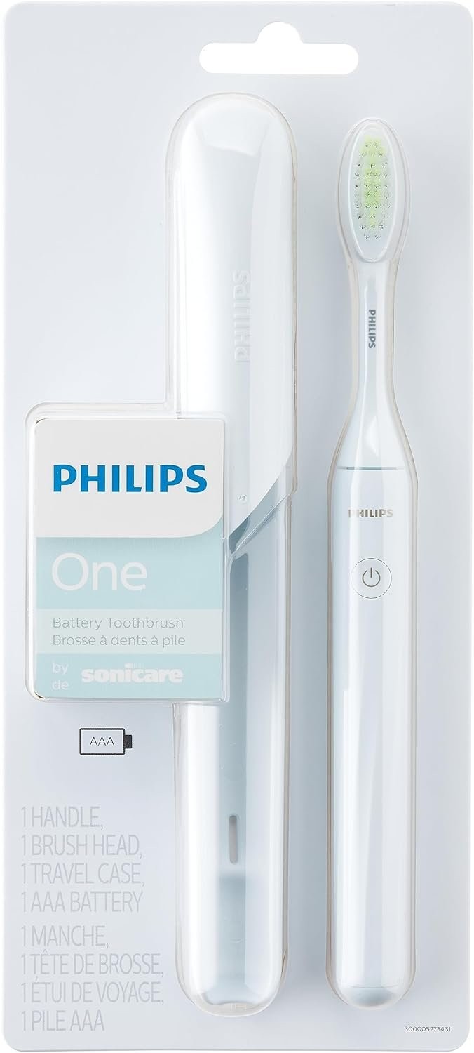Electric Toothbrush Set with 2 Battery-Powered Sonicare Toothbrushes and Travel Case