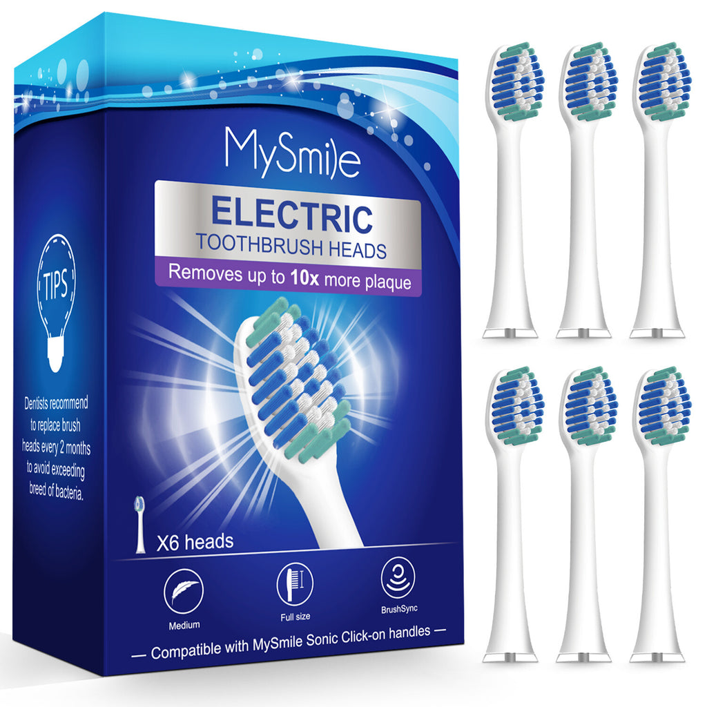 Electric Toothbrush with 6 Replacement Heads & 5 Cleaning Modes - Rechargeable, Waterproof