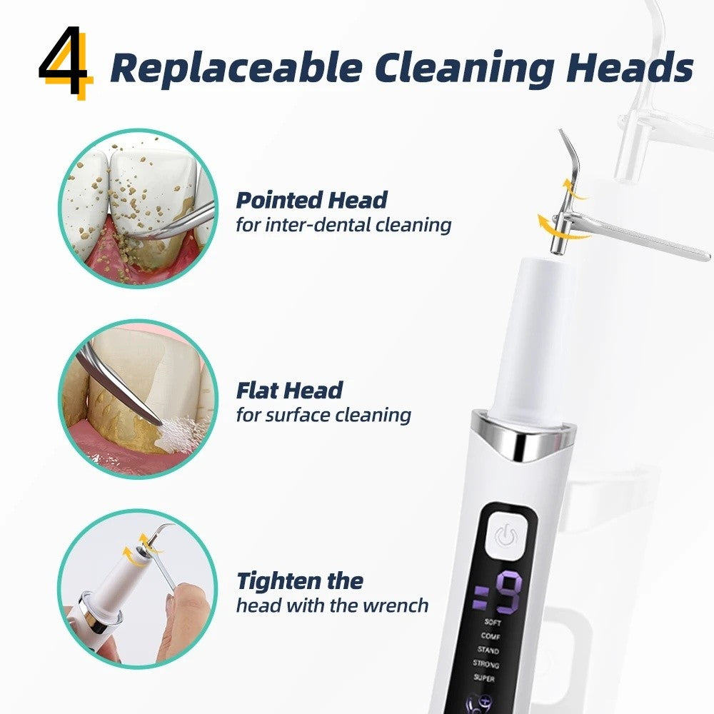 Electric Tooth Cleaner Plaque & Tartar Remover Dental Cleaning Tool Kit
