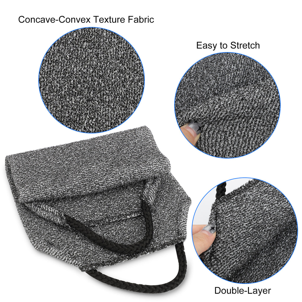 Exfoliating Back Scrubber Towel - Stretchable Body Wash Cloth for Shower & Bath