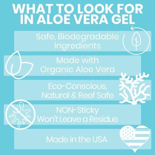 Organic Aloe Vera Gel for Sunburn, Cuts & Insect Bites - 8 fl oz
