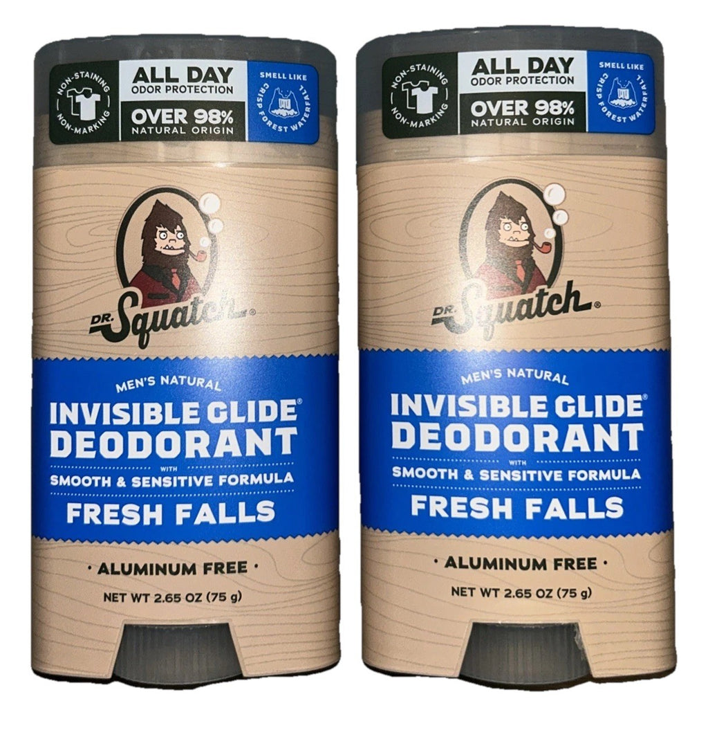 2-Pack Dr. Squatch Fresh Falls Invisible Solid Deodorant - Non-Staining, 2.65oz