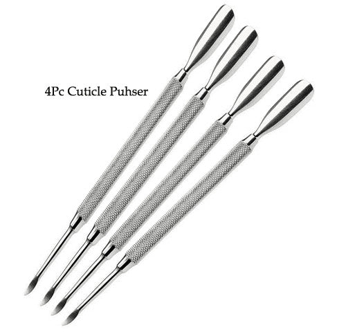 Stainless Steel Nail Art Manicure Cuticle Pusher & Remover Tool Set