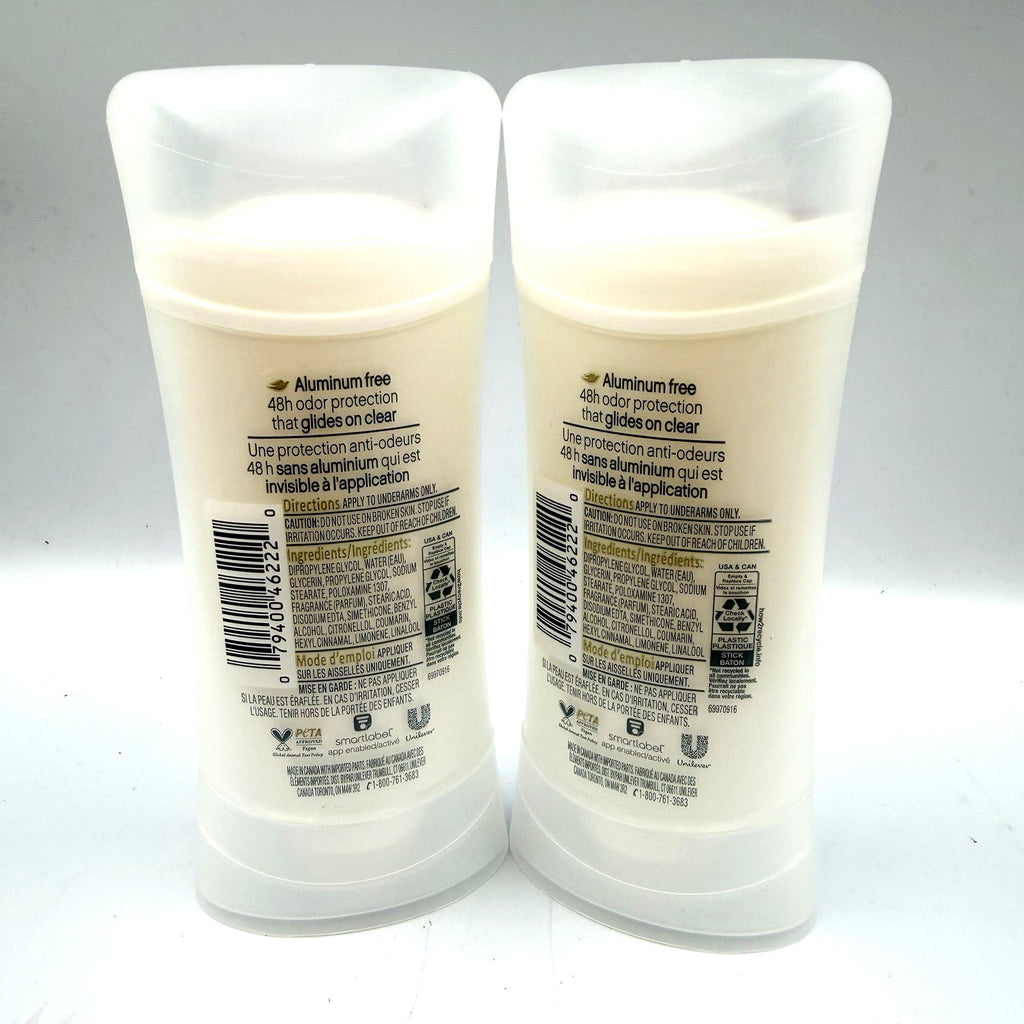 Dove Aluminum-Free Pomegranate Lemon Verbena Stick Deodorant 2.6 oz Lot of 2