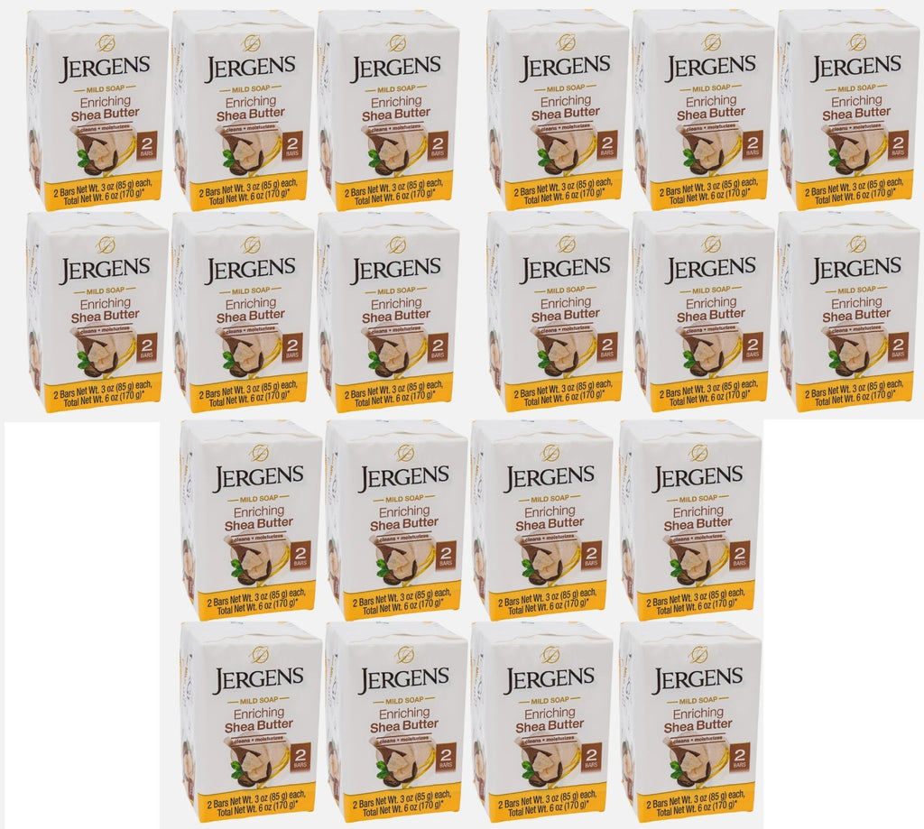 Jergens Shea Butter Mild Soap Bars - Enriching Skin Care, 3 oz, Pack of 40