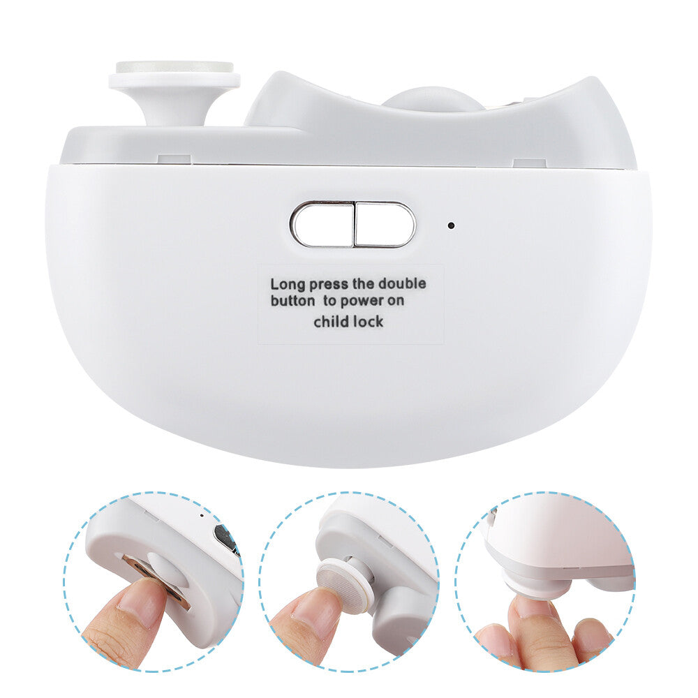 Electric Nail Clipper & File Polisher with Light - Rechargeable Manicure Tool