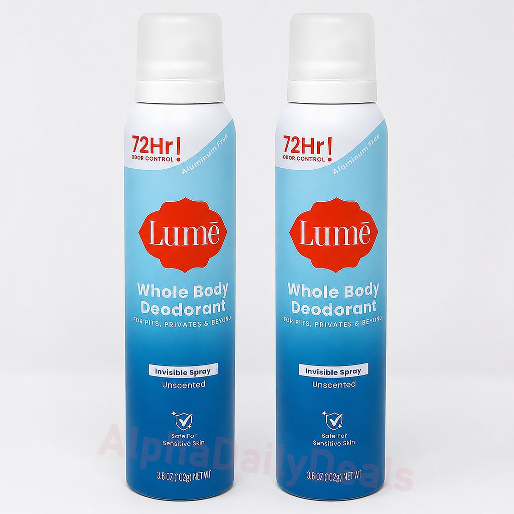 Unscented Whole Body Deodorant Spray - 2 Pack, Aluminum-Free, 3.6 oz