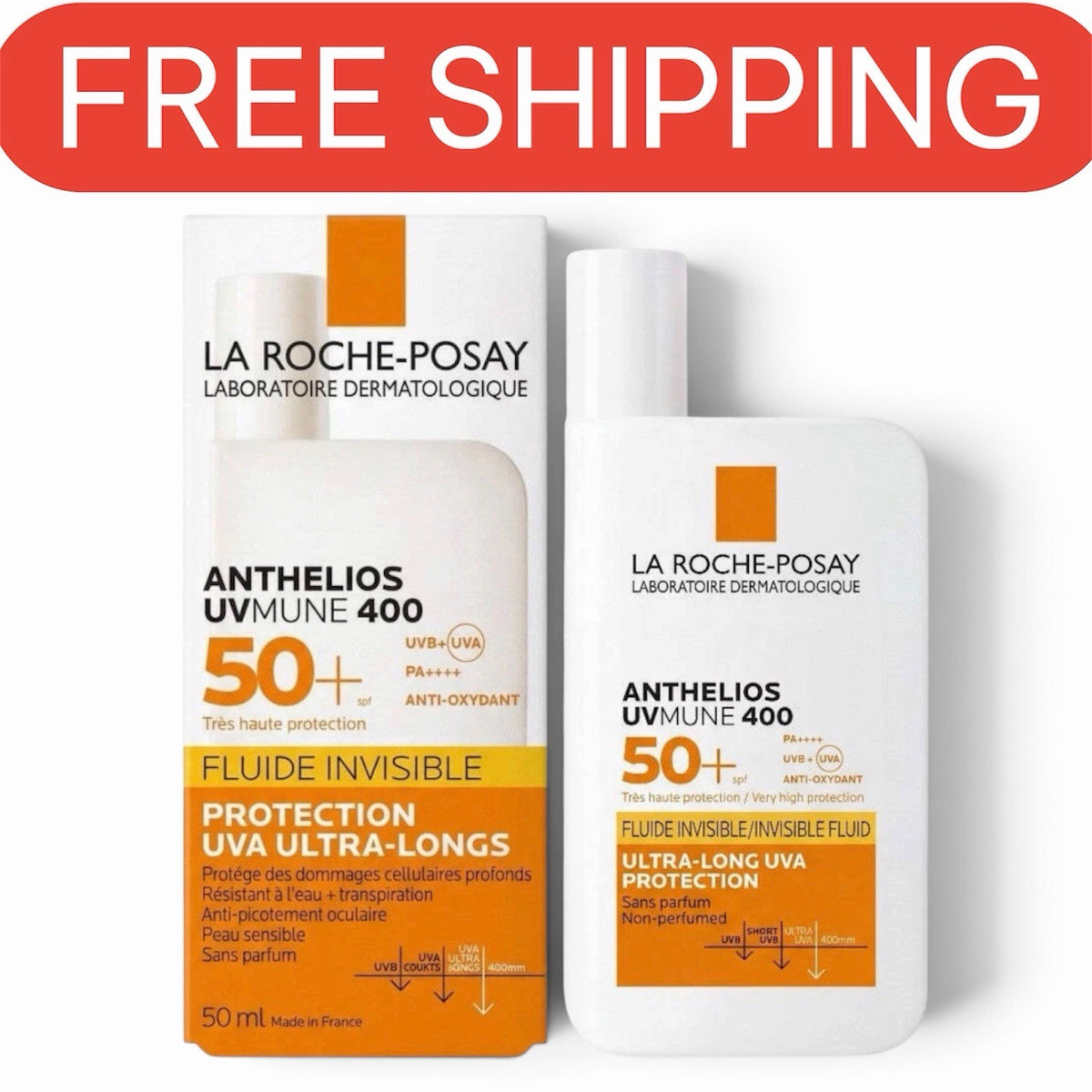 SPF50+ Broad Spectrum Face Sunscreen Fluid - Invisible, Fragrance-Free, 50ml