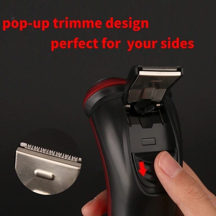 Men's Waterproof Electric Shaver with Pop-Up Trimmer - Cordless Wet & Dry Razor