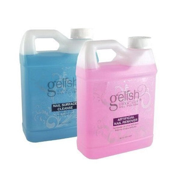 Gelish 32oz Nail Surface Cleanser & Gel Nail Polish Remover Duo - High Shine