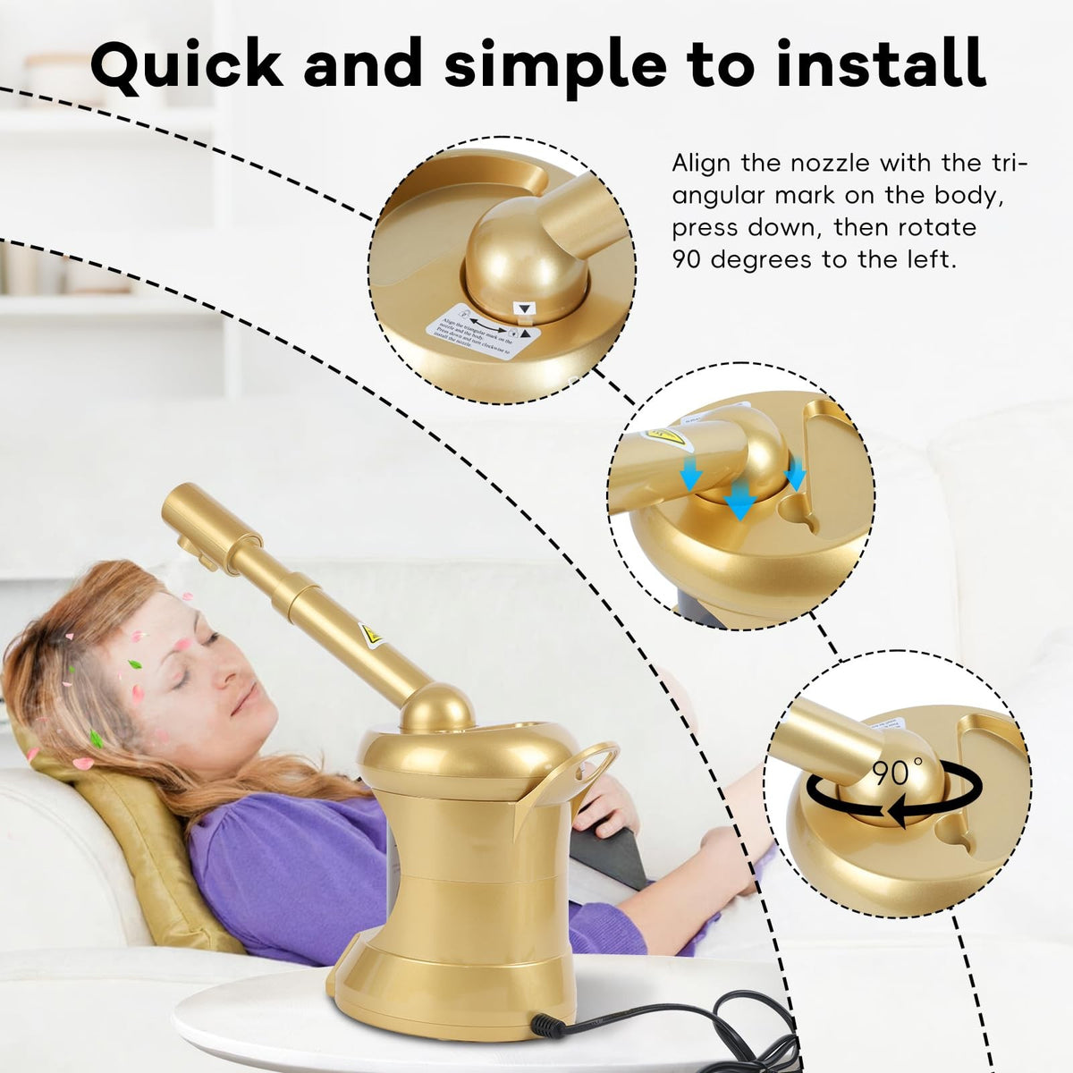 Nano Ionic Facial Steamer with Extendable Arm & Ozone Function for Deep Cleansing