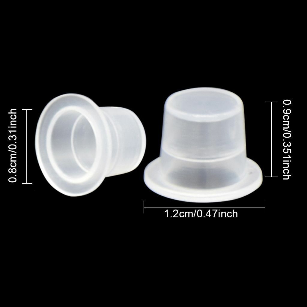 Tattoo Ink Cups 100/200 Pcs Mixed Size Permanent Clear Holder Set