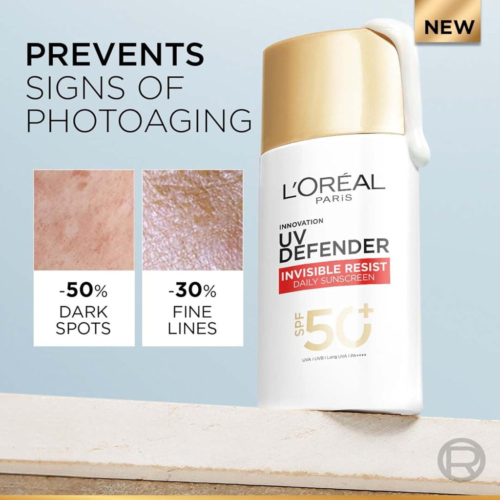 L'Oreal Paris SPF 50+ UV Defender Invisible Sunscreen - 30ml, Water & Sweat Resistant