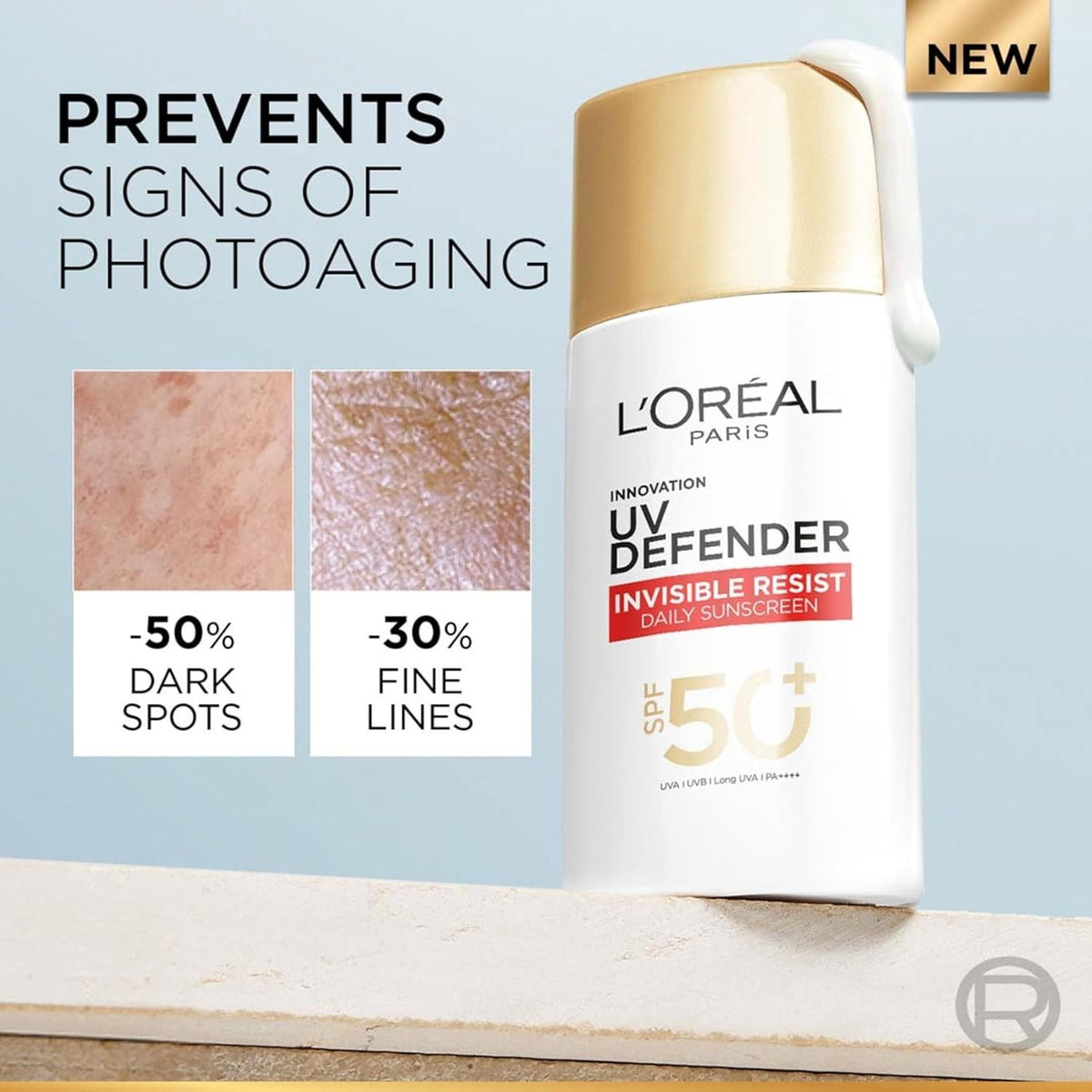 L'Oreal Paris SPF 50+ UV Defender Invisible Sunscreen - 30ml, Water & Sweat Resistant