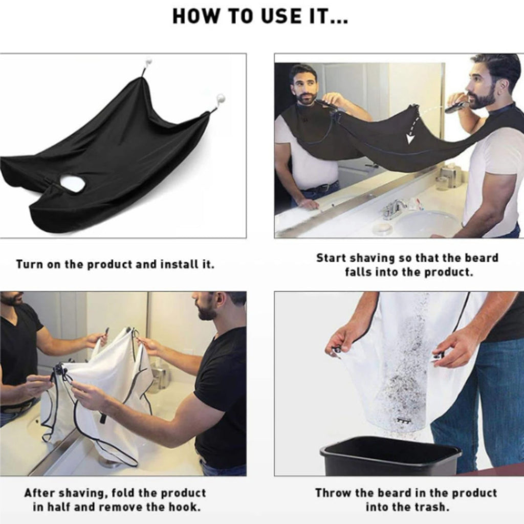 Waterproof Shaving Apron Beard Catcher Cape for Men Bathroom Grooming
