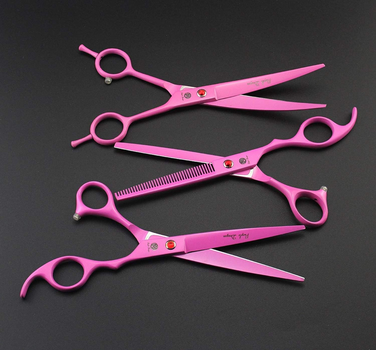 Pet Grooming Scissors 7 Inch Pink Stainless Steel Curved Shears for Dogs & Cats