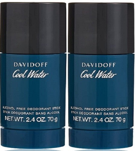 Men's Alcohol-Free Deodorant Stick - Cool Water by Davidoff 2.4 oz Pack of 2