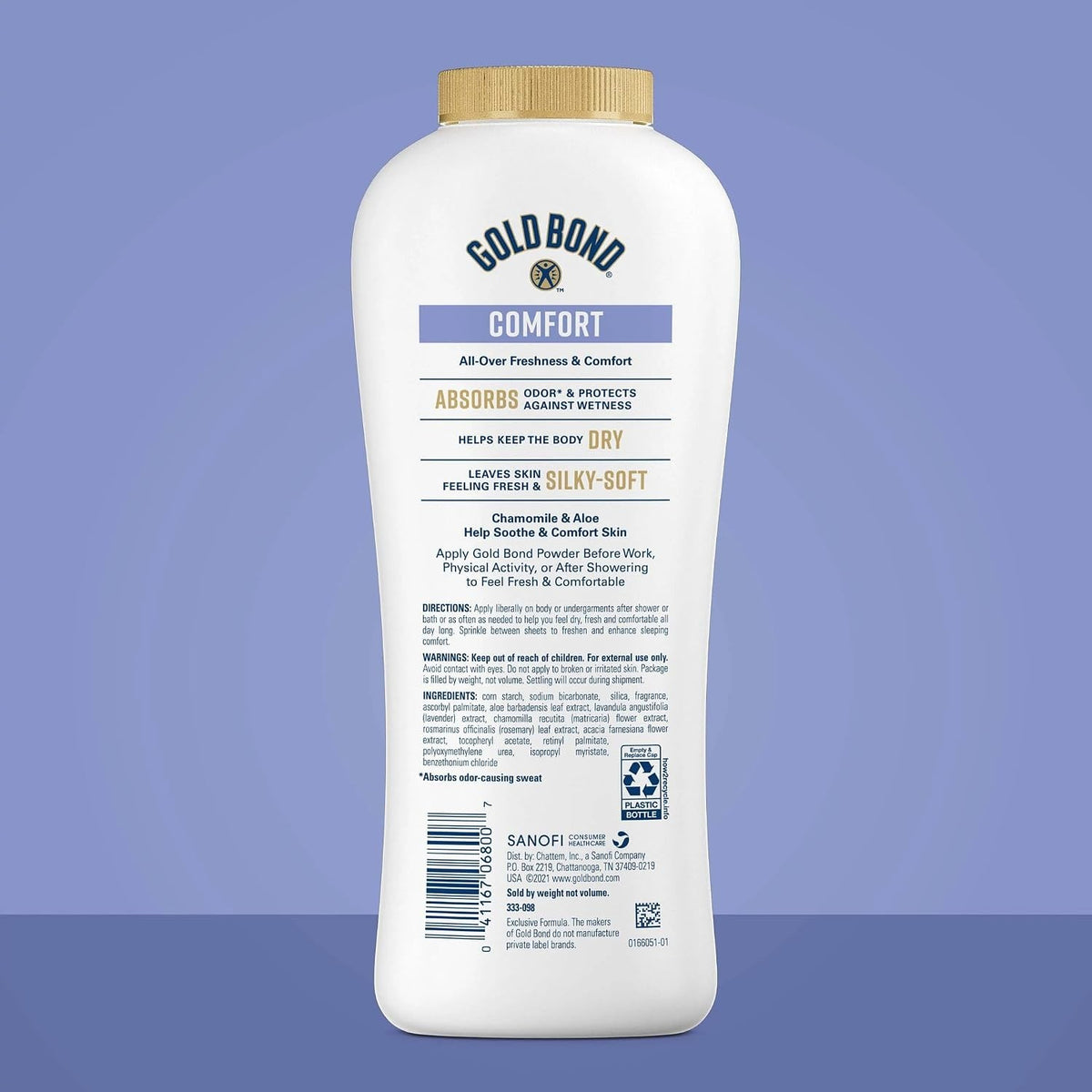 Talc-Free Body Powder with Aloe & Chamomile - 10 oz. for Men & Women