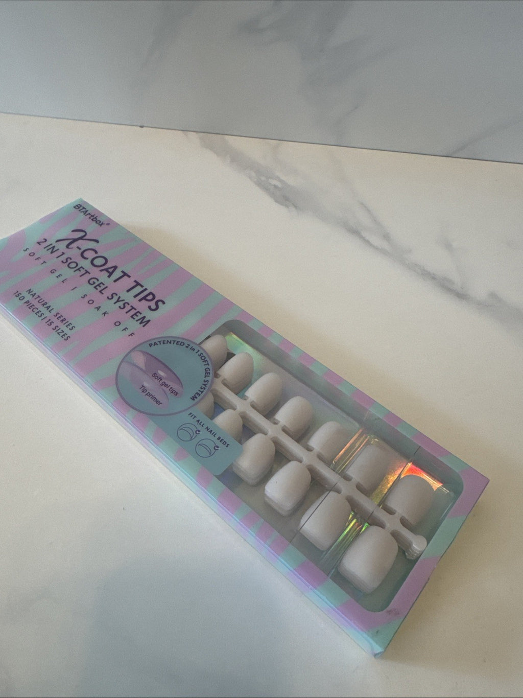 Nail Tips 150 Pcs 15 Sizes Soft Gel System Artificial Nails False Tips