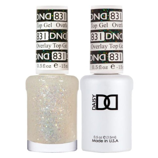 DND Glitter Top Coat Gel - Matching Duo Overlay & Nail Glitter Set