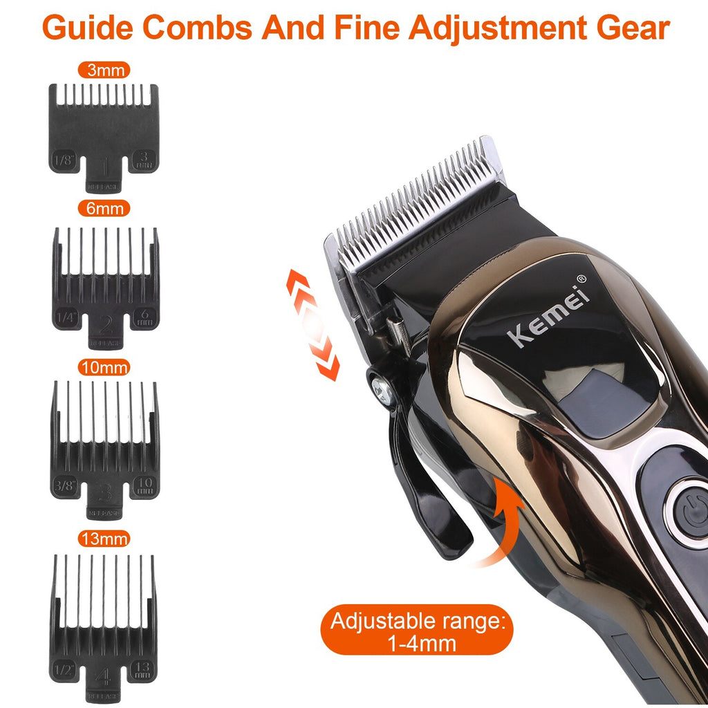 Professional Cordless Hair Clippers Trimmer Kit for Men & Barber Salon Use